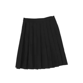 Bamboo Black Wool Pleated Skirt